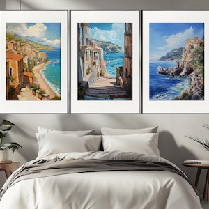 Scenic Sicily Paintings, Italian Landscapes Set of Posters, Sicily Wall Art, Sicilian Wall Decor, Italian Wall Art, Sicilian Art
