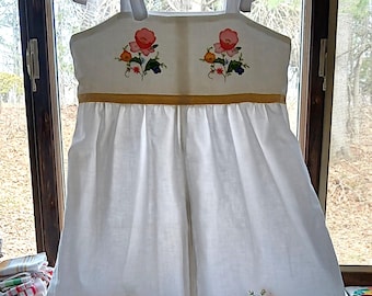Small Embroidered vintage tea towel sundress/tunic top