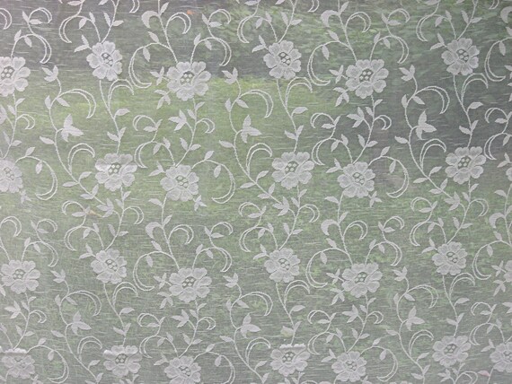 Pink Lace Curtain Panel Floral Design 64 Inches Long X 58 Etsy