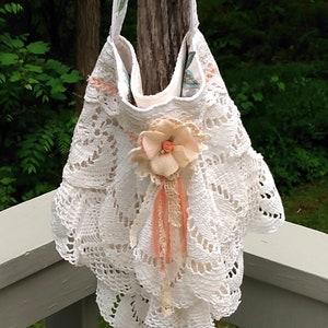Peach Floral Embroidered Bow Shoulder Bag – Deolinda Chic SS26 In Stock Now main image 0