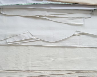 Restos de lino y algodón vintage, blanco, blanquecino, natural, beige, alrededor de una libra, para manualidades, bordados, ropa de muñecas, adornos