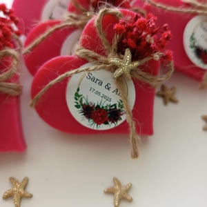Personalized Floral Gift Handcrafted Soaps - magnet gift soaps | personalized labels  -  For Party Soaps - Baby Shower, Wedding Favors