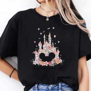 Floral Disney Castle DTF Transfer, Mickey Mouse Iron On Decal image 9
