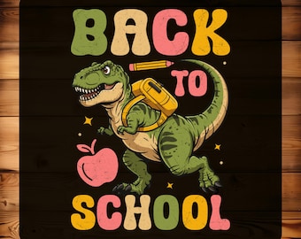 Dinosaur Iron On Transfer: T-Rex Back to School DTF Print