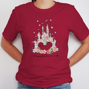 Floral Disney Castle DTF Transfer, Mickey Mouse Iron On Decal image 7