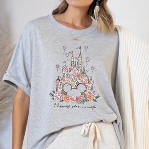 Floral Disney Castle DTF Transfer, Mickey Mouse Iron On Decal image 4