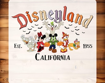 Disneyland Halloween DTF Print: Vintage Mickey and Friends Iron-On