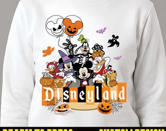 Disney Halloween Mouse and Friends DTF Transfer, Spooky Season Disneyland Trip Iron On, Halloween Characters Ready to Press, Magic Kingdom