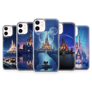 Custodia per telefono Mickey Mouse Mickey Castle Custodia protettiva per iPhone 16E, Pro, 15, 14, 13, 12 Samsung S25, S23FE, A56, A16, Pixel 9Pro, 9a, 8A