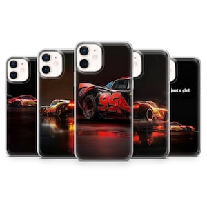 Cartoon Phone Case Cars Lightning Cover for iPhone 16E, Pro, 15, 14, 13, 12, Samsung S25, S23FE, A56, A16, Pixel 9Pro, 9a, 8A