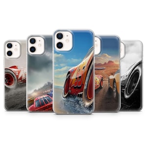 Cartoon Phone Case Cars Lightning Cover for iPhone 16E, Pro, 15, 14, 13, 12, Samsung S25, S23FE, A56, A16, Pixel 9Pro, 9a, 8A