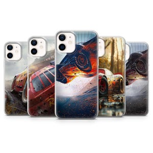 Cartoon Phone Case Cars Lightning Cover for iPhone 16E, Pro, 15, 14, 13, 12, Samsung S25, S23FE, A56, A16, Pixel 9Pro, 9a, 8A