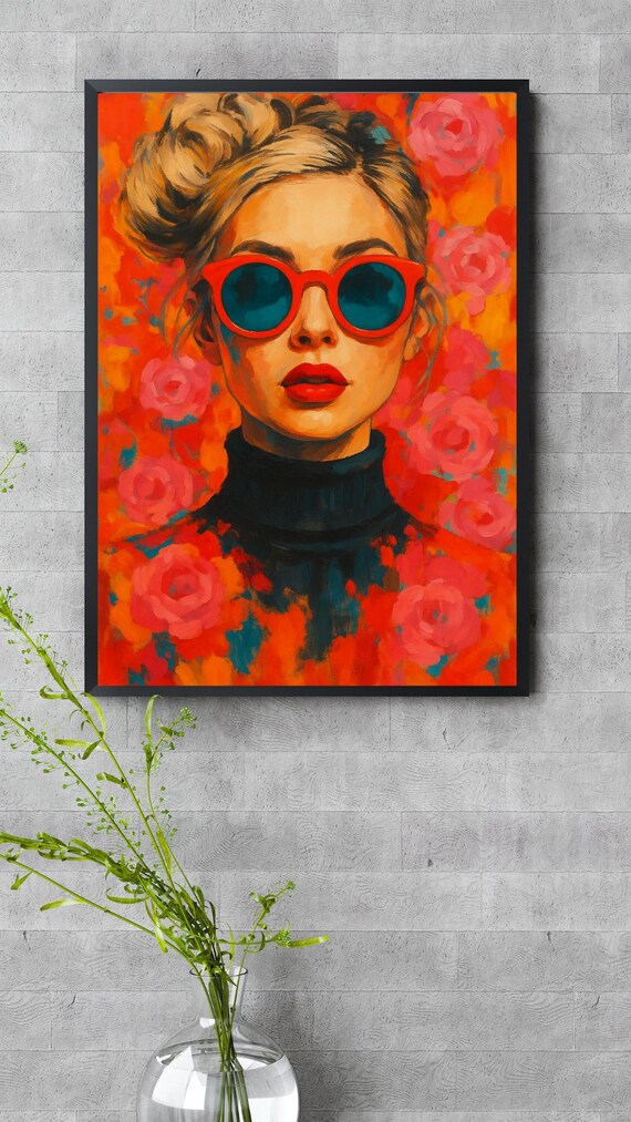 Pop Art Woman Digital – Modern Portrait Poster to Print – Colorful Wall Art Download by StixPixCo