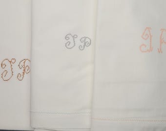Vintage Spanish White Cotton Flat Sheet by Manola - 190x225 cm - Classic Embroidery Detail