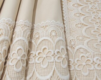 Juego de sábanas de algodón vintage de los años 70 con encaje de macramé de 10,9 cm (4,3 pulgadas), sin usar, de stock antiguo, 210 x 260 cm (82 x 102 pulgadas), en perfecto estado.