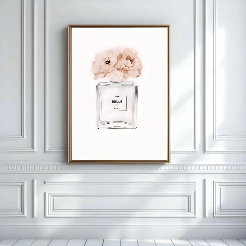 Glam Fashion Wall Art Set, Fashion Prints, Feminine Bedroom Decor, Lipstick Perfume Heels Wall Art, Printable Glam Poster Digital Download image 7