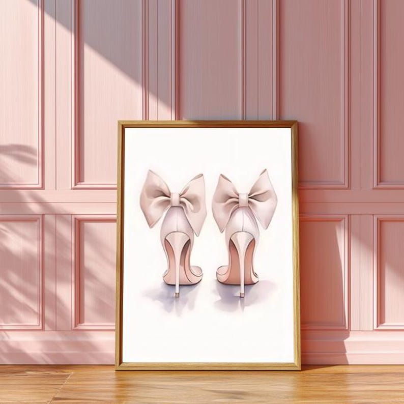 Glam Fashion Wall Art Set, Fashion Prints, Feminine Bedroom Decor, Lipstick Perfume Heels Wall Art, Printable Glam Poster Digital Download image 5