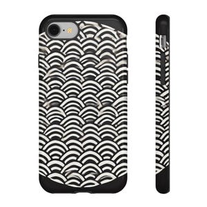 Stylish Tough Cases - Black and White Wave Pattern Phone Covers for Protection, Unique Gift for Tech Lovers, Durable and Fashionable