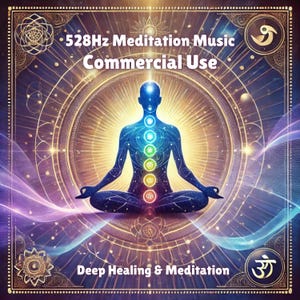 Música de meditación de 528 Hz / Pista de 60 minutos sin regalías para sanación, amor y transformación / Uso comercial