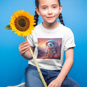 Kawaii Astronaut Panda Kids Shirt, Cute Space Animal Tee, Toddler Space Lover Shirt, Son Daughter Birthday Gift, Back to School Panda Tee