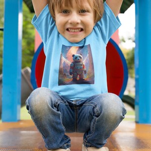 Astronaut Dog Kids Tee, Space Adventure Pet Shirt, Cute Animal Summer Children Tee, Dog Lover Owner Shirt, Son Birthday Gift, Kids Space Tee