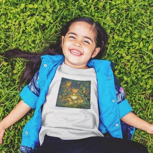 Camiseta infantil con temática de naturaleza, estilo cottagecore, botánica, para exteriores, aventura en el bosque, ideal para niños o niñas, ideal para niños.