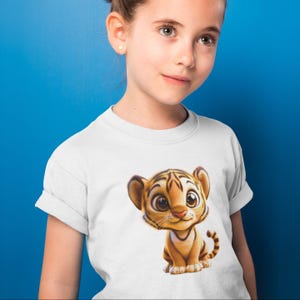 Adorable camiseta de cachorro de tigre para niños, camiseta de dibujos animados de tigre bebé, camiseta de animales de la selva, traje de safari para niños pequeños, regalo de cumpleaños para niños y niñas amantes de la vida silvestre