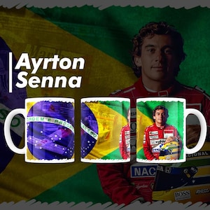 Ayrton Senna F1 Mug Wrap: Racing Car Design (Digital Download)
