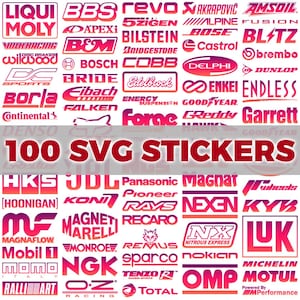 100 Car Stickers, SVG Files, Decal Pack, Auto Graphics Design Bundle, SVG Bundle, Car Decals, Transparent