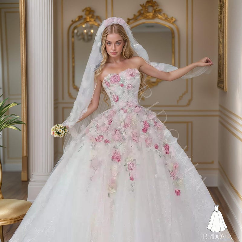 Floral Wedding Dress - Etsy