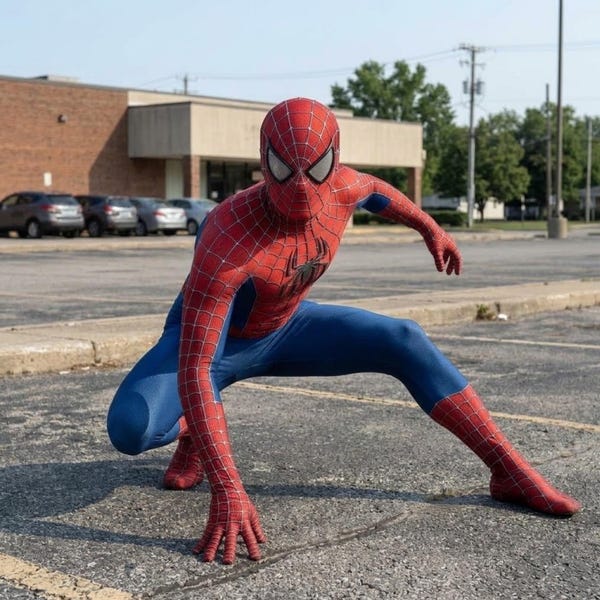 Spider-Man Classic Costume for Adults – Red Blue Webbed Bodysuit, Full Mask Superhero Cosplay Suit, Halloween Comic Hero Outfit