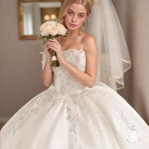 Opulent Princess Wedding Dress – Strapless Tube Top Tulle Ball Gown with Beaded Corset, Fairytale Bridal Look, Bride Glam, Couture Gown