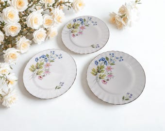 Vintage Richmond Bone China "Wild Anemone" Pattern side or Tea plate set of 3