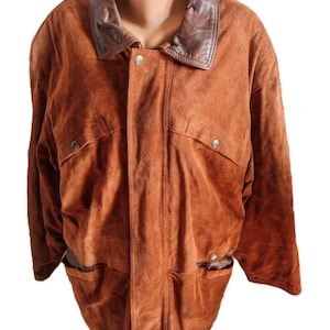 PellePelle 90s Croc Suede Leather Coat Vintage Marc Buchanan Pelle