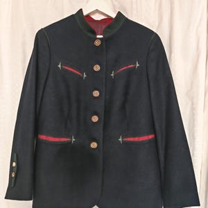 Vintage Austrian Virgin Wool Reitmayer Men&#39;s Trachten Jacket Traditional Blazer Oktoberfest size 46 XL