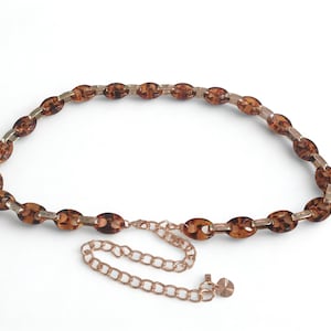 Vintage chunky chain belt West Germany 1970s Womens  Brown Tortoise Lucite YSL Tortoise Lucite Chain Belt XS-M – OMNIA main image 3