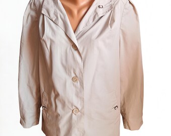 Quintet Moden Glachau 80s made in Eastern Germany Women's Beige Trench Rain Coat size L-XL