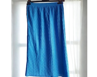 Vintage Scandinavian Paasky by Silo Silk and Acrylic Blend Midi Knitted Skirt size S EUR 36 Light Violet Blue