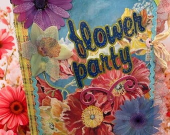 Handmade Junk Journal – “Flower Party” – Vintage-Inspired Flower Theme