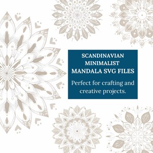 Mandala scandinavo SVG - Pacchetto di file plotter minimalisti / Line Art SVG per Cricut, Silhouette, Boho fai da te, Clipart di fiori, download digitale
