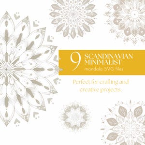 Scandinavische mandala SVG-bundel: minimalistische lijntekeningen, Cricut en silhouet (digitale download)