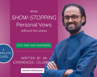 Personal Wedding Vows Guide Real Wedding Vow Examples Vow Writing Prompts Custom Vows His and Her Vows Vow Writer Help With Wedding Vows