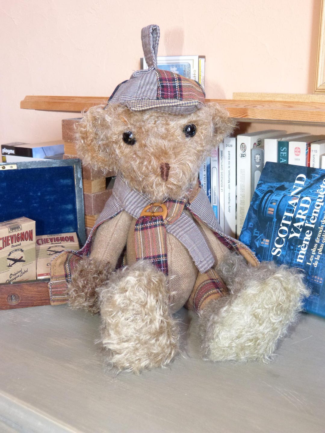 Handmade Collectible Sherlock Holmes Teddy Bear, Artist Teddy Bear Made ...
