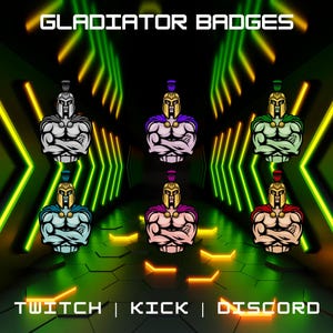 Gladiator Sub Badges For Twitch/YouTube/Discord | Bit Badges | Twitch Sub Badges | Premade Badges | Discord Roles | Stream Badges.