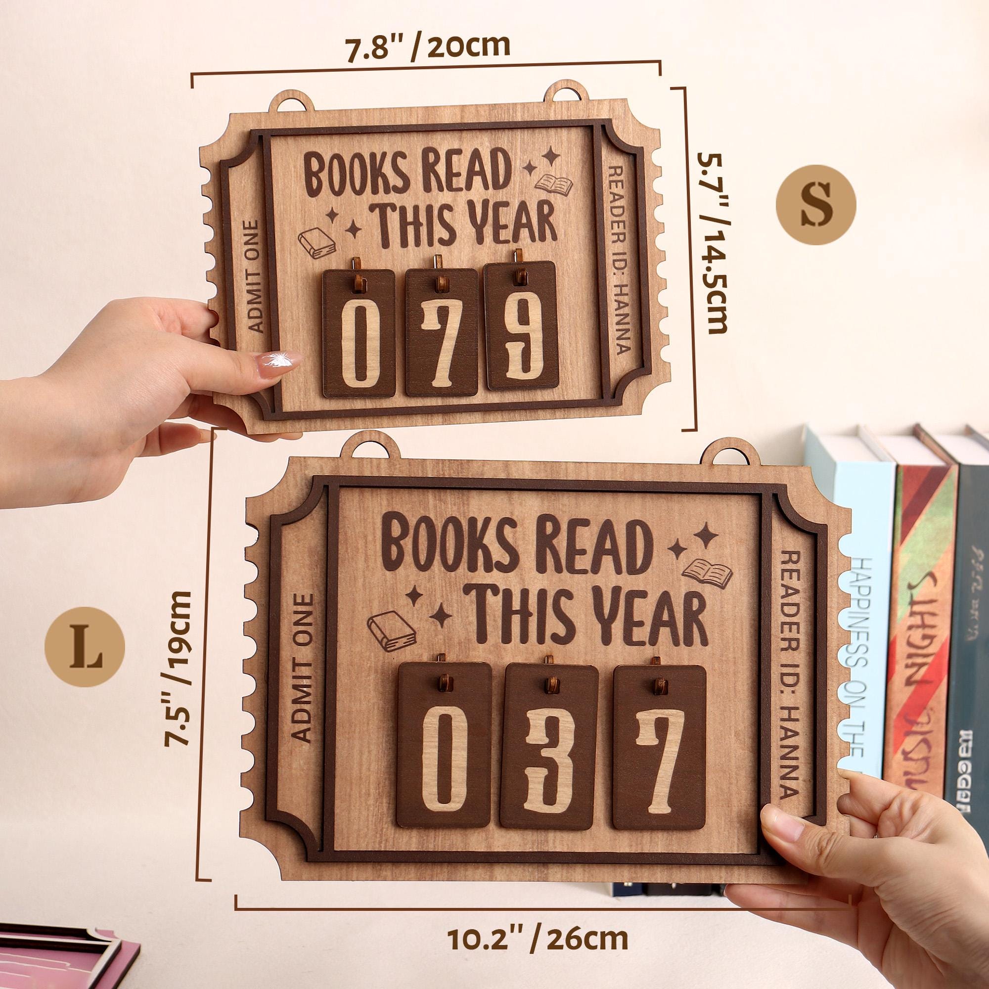 FAMITRENDZ Personalized Books Read Tracker, Books Read This Year Counter, Book Tracker For Bookshelf Decor, Reader Gift, Bookworm Lover Gift, Bookish Christmas Gifts 03