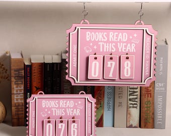 Personalized Books Read Tracker - Books Read This Year Counter, Bookshelf Tracker, Bookish Ticket Sign, Gift for Reader, Book Lovers Gift