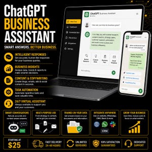 Vou desenvolver o ChatGPT, um assistente de negócios com IA para automatizar o suporte ao cliente e aumentar a produtividade.