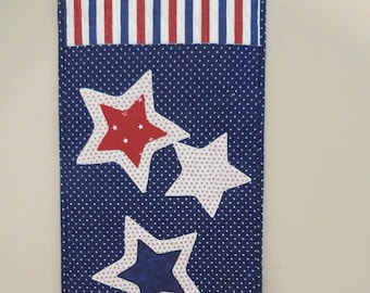 Patriotic Quilted Wall Hanging: Stars and Stripes Americana Decor