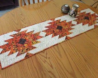 Quilted Southwest table runner, Aztech table topper, Navajo design, Mothers Day, Handmade in USA, Free shipping