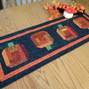Quilted Pumpkin Table Runner: Autumn Fall Home Decor, Handmade